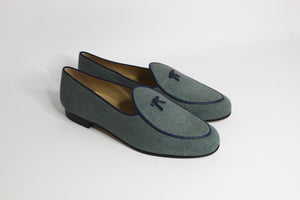 Continental Loafer in Khaki Green Linen